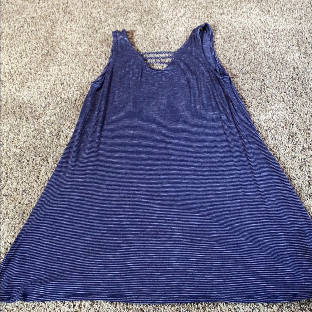 S/M Navy and White Stripped Knee Length Dress